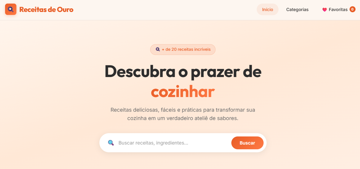 Captura de tela do site Receita de Ouro